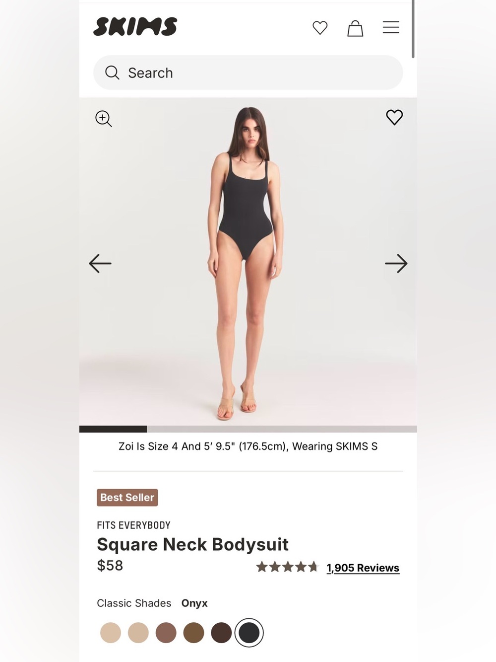 SKIMS Fits Everybody Square Neck Bodysuit